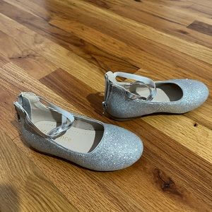 Kids Silver Sparkling Ballet Flats